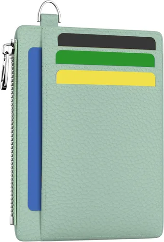 Vista 23 de Hancynir Cartera delgada para mujer con soporte para tarjetas de crédito RFID, pequeña mini funda para tarjetas con bolsillo frontal de PU, cartera