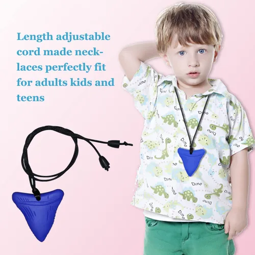 Vista 4 de Collares masticables para niños sensoriales, 6 piezas de collar masticable para niños y niñas para masticar morder y dentición, collares masticables