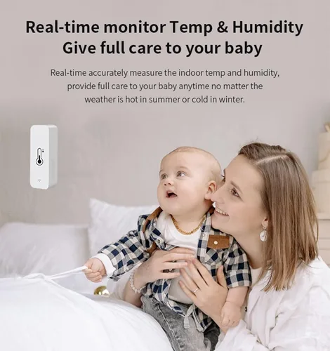 Vista 6 de Sensor de termómetro higrómetro WiFi: monitor inteligente de temperatura y humedad, con monitor remoto y alerta de notificación de aplicación TUYA