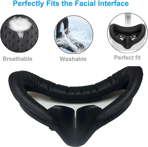 Vista 4 de VR Face Pad for Oculus Quest 2,Facial Interface Bracket Face Cover Compatible with Quest 2 Accessories,Anti-fogging Sweatproof Face