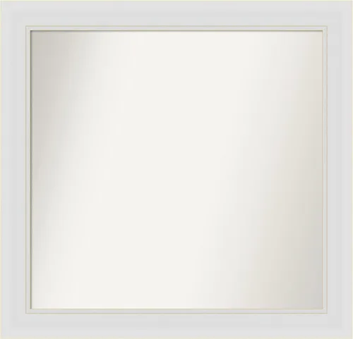 Vista 333 de Amanti Art Espejo de baño blanco para sobre el fregadero, 24 x 26 pulgadas, espejo rectangular blanco y blanco, marco de madera contemporáneo