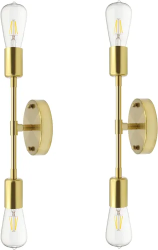Vista 10 de Moderna lámpara de pared E26 con enchufe dorado cepillado, lámpara de pared de mediados de siglo, iluminación de techo para pasillo, sala de estar 2