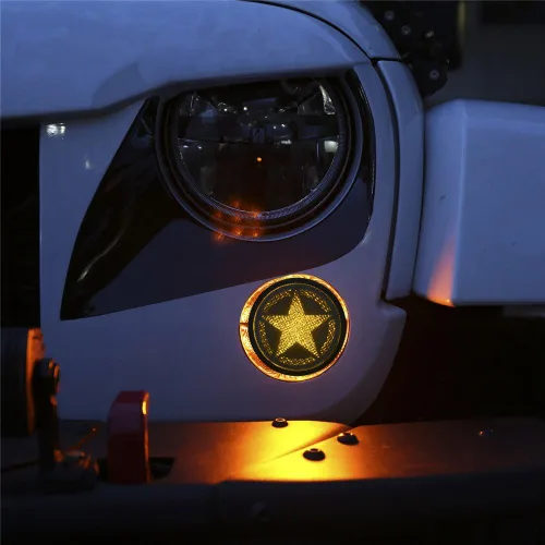 Vista 2 de Opar, luces LED frontales de señalización para Wrangler Unlimited JK y Jeep Wrangler 07-17 (Five Star)