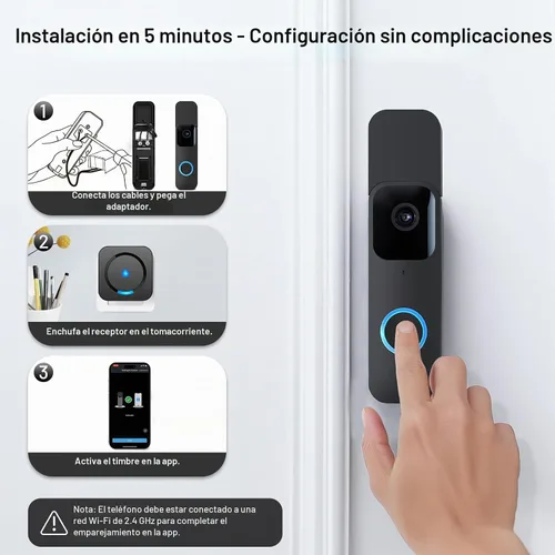 Vista 3 de Extensor de timbre de puerta inalámbrico para Blink - Compatible con Blink Doorbell (Gen 1), 1 extensor de timbre de video y 2 receptores