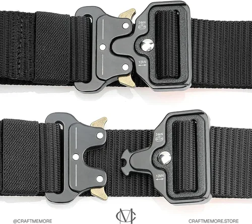 Vista 7 de CRAFTMEMORE Cinturón táctico de nailon con hebilla de liberación rápida - Cinturón utilitario de estilo militar SPB3