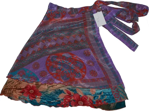 Vista 5 de Wevez Sari Art - Paquete de 3 faldas de seda para mujer, talla grande, talla grande