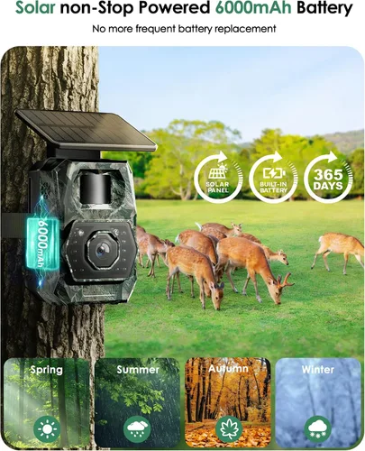 Vista 7 de Cámara de Rastreo Solar WiFi Bluetooth - Cámaras de Caza con Visión Nocturna, Sensor de Movimiento, Impermeable, Cámara de Ciervos Recargable