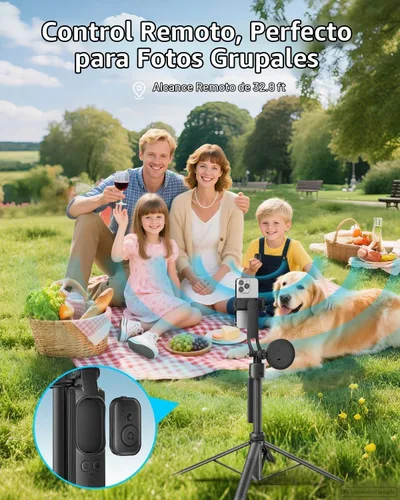 Vista 6 de Acer Gadget - Trípode de seguimiento facial automático para iPhone/teléfono celular/Android/cámara con luz y control remoto, 64 pulgadas, sin