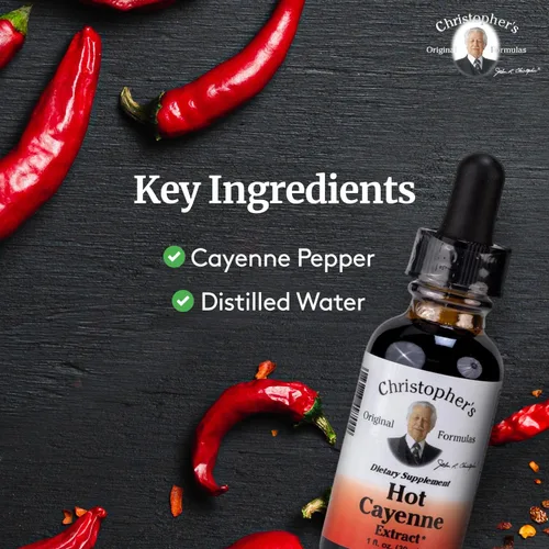 Vista 3 de Christopher's Original Formulas Extracto de Cayena Caliente, 1 fl oz - Suplemento herbario natural