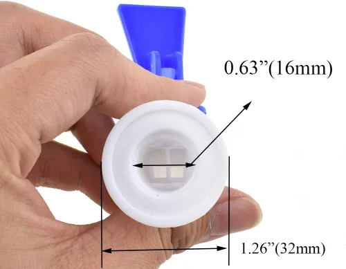 Vista 3 de HAHIYO Piezas dispensadoras de agua de 0.630 in de diámetro interior rojo y azul al tacto blanco del grifo del grifo boquilla reutilizable sin fugas