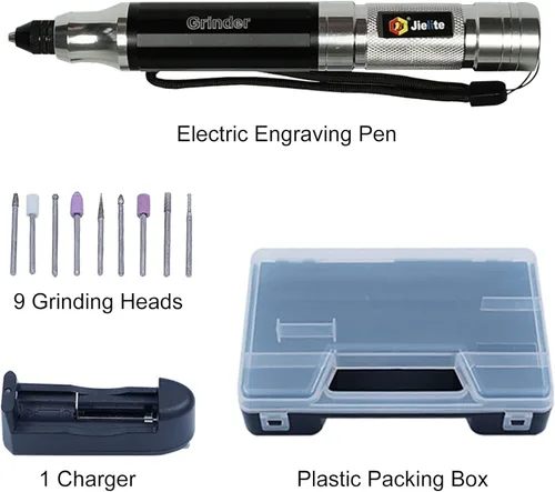 Vista 5 de Bolígrafo de grabado, kit de herramientas de grabado eléctrico portátil, máquina grabadora recargable para metal, vidrio, madera, cuero, joyería