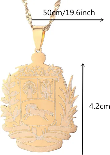 Vista 2 de Collares con colgante de Venezuela de acero inoxidable joyería venezolana