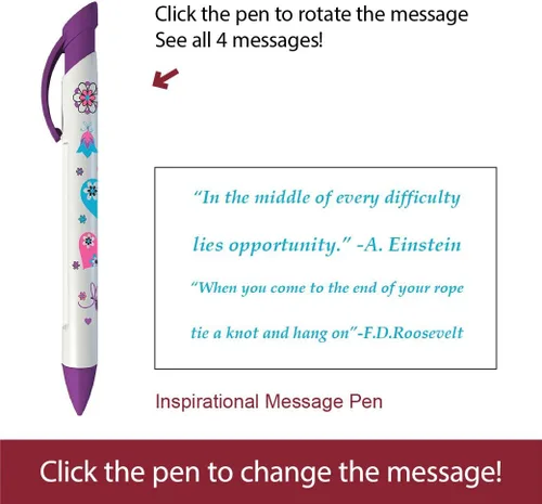 Vista 7 de Greeting Pen Bolígrafos inspiradores y motivacionales: confort/aliento/Hope Trio - Juego de 6 bolígrafos giratorios (36000)