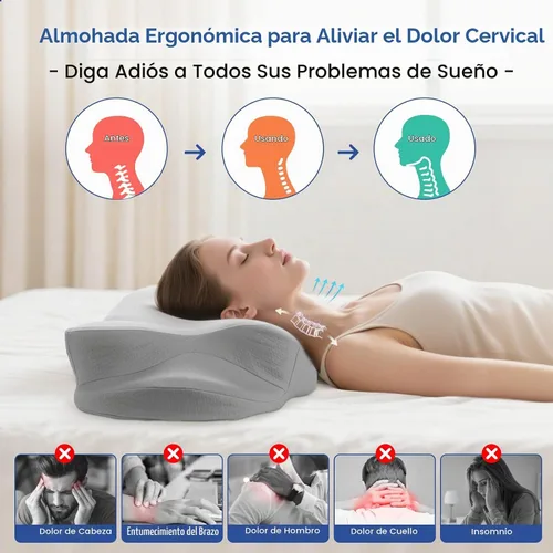 Vista 4 de Almohada cervical del cuello para dormir, almohada ortopédica