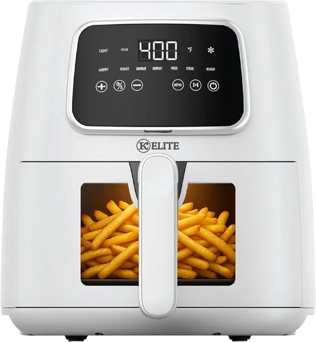 Vista 11 de Kitchen Elite - Freidora de aire compacta de 2.5 cuartos de galón, pequeña estufa de mostrador sin aceite con cesta antiadherente libre de PFAS