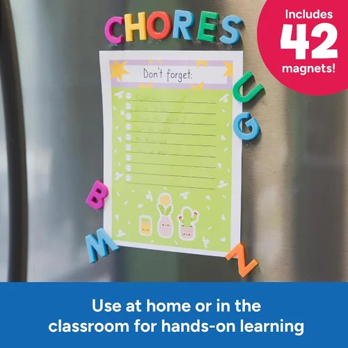 Vista 4 de Educational Insights AlphaMagnets en mayúsculas multicolor – Imanes ABC para niños de 3 a 5 años, juguetes de aprendizaje del alfabeto para niños