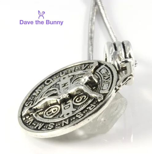 Vista 8 de Medallas de Dan Benito - Collar de medalla de San Benito o collar de cruz para hombres como collar de protección para protección contra el mal
