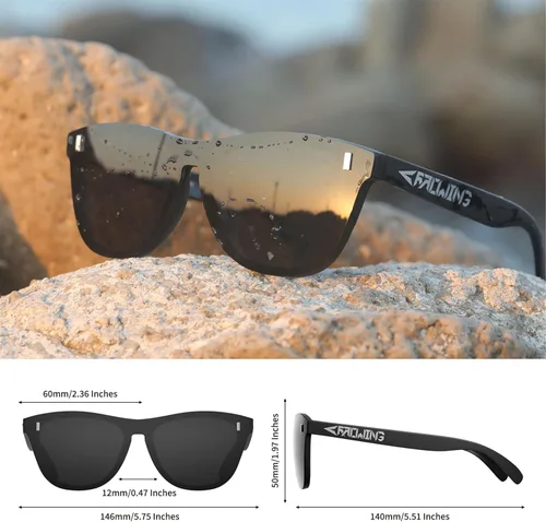 Vista 4 de ROCKNIGHT HD Polarized UV400 Protection Anti Glare Sunglasses TR90 Frame Lightweight Beach Driving