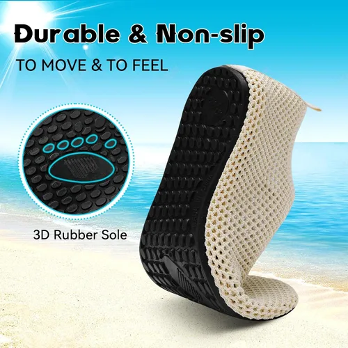 Vista 4 de Scurtain Zapatos de agua descalzos para mujeres y hombres, calcetines acuáticos de secado rápido para la playa, sandalias de verano