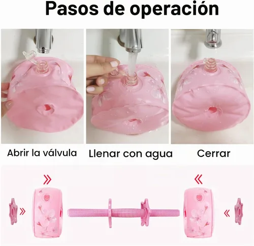 Vista 2 de Travel Weights Water Filled Dumbbell Set of 2,6LB Hand Weights for Women at Home Gym Exercise Training