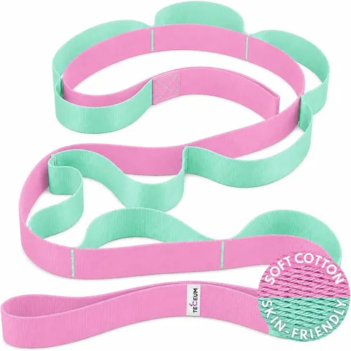Vista 13 de TECEUM Stretching Strap with 10 Loops for Physical Therapy & Rehab Non-Elastic Yoga Stretch Band for Hamstring, Leg, Hip & Knee Rehab, Pilates