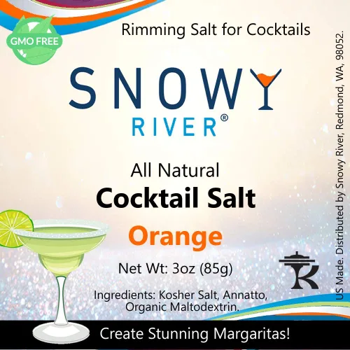 Vista 5 de Snowy River Sal de cóctel naranja – Sal de Margarita de color natural, rimmer de Margarita, Rimmer de bebidas, sal de borde de cóctel, sal