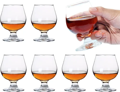Vista 8 de Glsairy Lindos vasos de chupito pequeños de brandy juego de 8 Copas de coñac Vasos de puerto Vasos de tequila (1.75 oz 1.7 fl oz)