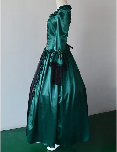 Vista 5 de SHOPESSA Vestido vintage para mujer, vestido de baile de los años 1800, vestido de manga acampanada, vestido de Lolita rococó de los años 70