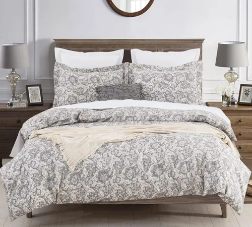 Vista 9 de DAUAOTO - Juego de funda de edredón tamaño Queen - 90 x 90 pulgadas, funda de edredón + 2 fundas de almohada, juego de ropa de cama de algodón
