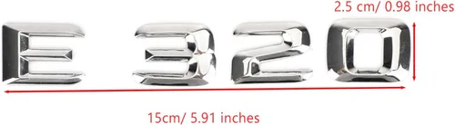 Vista 4 de Emblemas de coche E320 Logo ABS Carta Emblema Pegatinas Pegatinas Logotipo E320 Calcomanía Letras Números Emblema Placa de Nombre Apto para E320