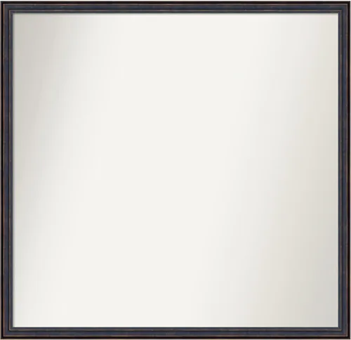 Vista 17 de Amanti Art Espejo de baño de bronce para sobre el fregadero, 25 x 26 pulgadas, espejo rectangular de bronce oscuro, marco de madera tradicional
