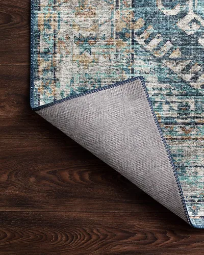 Vista 8 de Loloi Colección Skye SKY-03 - Alfombra de pasillo, 2'-6" x 12'-0", denim/natural SKY-03 Printed Approx. 3x12 Blue Hallway Entryway Kitchen