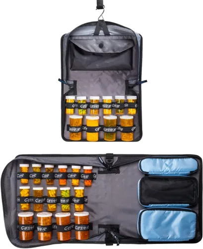 Vista 6 de Med Manager Organizador de medicamentos y carpeta médica portátil, capacidad para (15) botellas de píldoras, (11) botellas de tamaño estándar y (4)