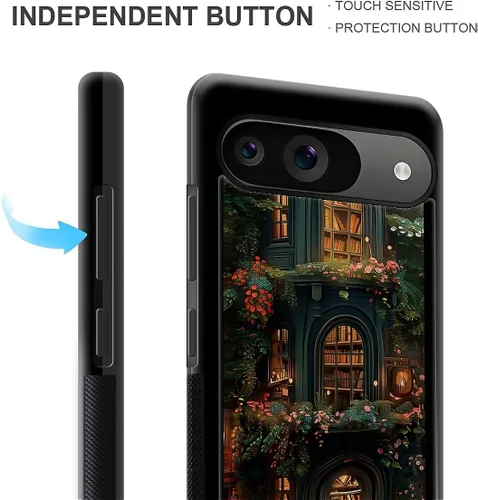 Vista 1929 de Compatible con Google Pixel 4A 5G Mobile Case Creative Acrylic Panel trasero Silicona Protección Grip especialmente diseñado para Google Pixel 4A 5G