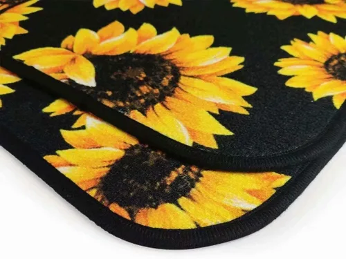 Vista 4 de Xhuibop Alfombrillas de automóvil con diseño de girasol, mariposa, elefante, para mujer, SUV, decoración interior de niña, camión, juego completo, 4