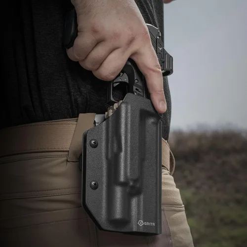 Vista 7 de GRITR OWB Kydex - Funda para pistola de mano derecha compatible con Glock 17, compatible con Surefire X300, compatible con accesorios Safariland