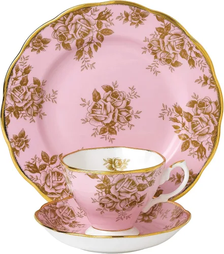 Vista 7 de Royal Albert 100 años 1990 - Juego de 3 piezas (taza de té, platillo y plato de 8")