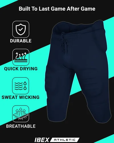 Vista 6 de Pantalones de fútbol juvenil integrados con 7 almohadillas - Faja de fútbol para niños, pantalones de fútbol juvenil