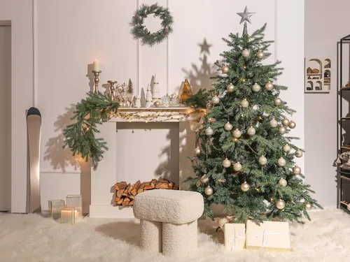 Vista 2 de WDS WONDROUS Adornos de bola colgante de Navidad de cristal, 12 bolas Champán