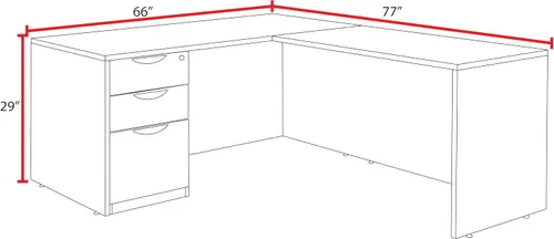 Vista 2 de Regency L-Desk With Return Legacy Single Full Pedestal 66" x 30" Caoba