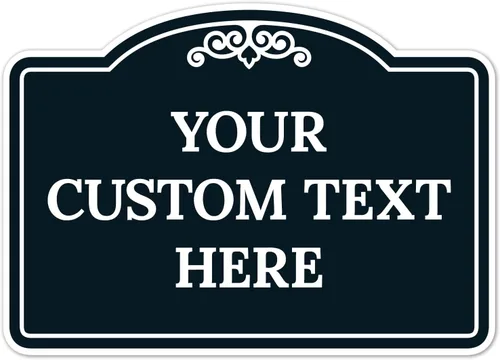 Vista 34 de Letrero decorativo personalizado, letrero de metal personalizado para negocios, entrada, hogar, Airbnb, placa de puerta de oficina, fondo negro, 8 x