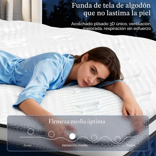 Vista 3 de PUBPLON Colchón híbrido Queen de 12 pulgadas, tamaño Queen en una caja con espuma viscoelástica de gel [nueva versión], resortes helicoidales