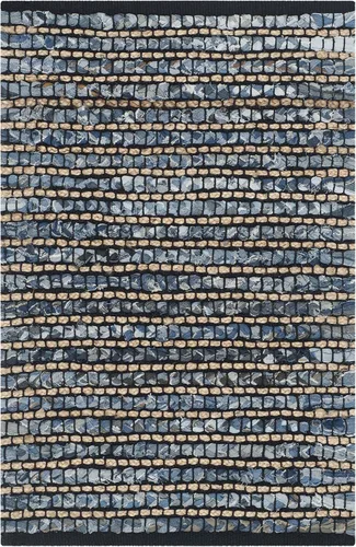 Vista 11 de SAFAVIEH Cape Cod Collection - Alfombra de área de 10 x 14 pies, azul, hecha a mano de algodón trenzado y yute, ideal para zonas de alto tráfico