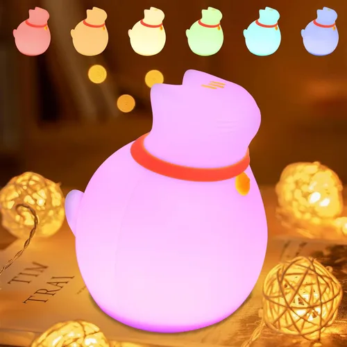 Vista 9 de Axolotl - Luz nocturna para niños – Regulador de intensidad de 3 niveles y temporizador de apagado automático, lámpara de silicona segura