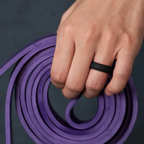 Vista 5 de ThunderFit Anillos de boda de silicona para mujer, 0.220 in de ancho, 0.079 in de grosor, paquete múltiple de variedad 34