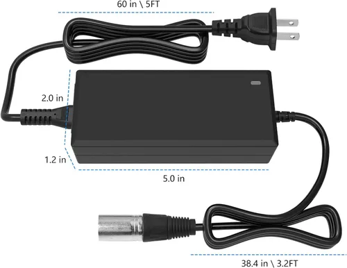 Vista 2 de Sustituto del cargador del conector XLR de 3 pines de 24V 2A para aspiradora de 25.2V 29.4V modelo E-4.0 4.5 E-4.5, 400 E-400 450 650 500 E500 750