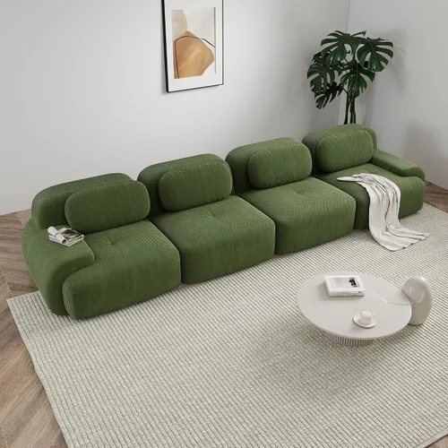 Vista 10 de Sofá sin hueso de 82 pulgadas, cómodo sofá cama de dos plazas, sofá comprimido con asiento profundo, sofá nube de pana para sala de estar