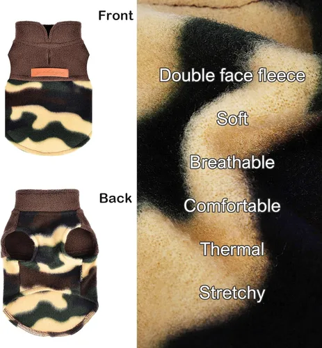 Vista 6 de Suéteres para Perros Pequeños Macho Hembra, Suéter a Cuadros para Cachorros Chaleco de Ropa de Perro de Forro Polar, Suéter Elástico XSmall