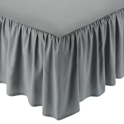 Vista 7 de Amazon Basics Rodapié ligero con volantes para cama, estilo clásico, suave y elegante, 100% microfibra con caída de 16 pulgadas (40.64 cm)