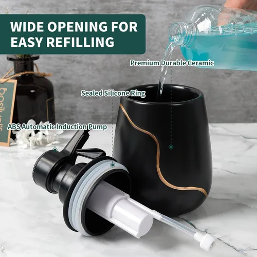 Vista 6 de BosilunLife Dispensador automático de jabón espumoso, dispensador eléctrico de espuma para lavado de manos para baño, dispensador de jabón eléctrico